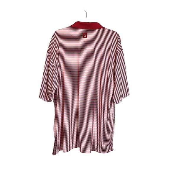 FootJoy Polo Shirt Mens XL Red‎ White Striped Prodry Lisle Performance Golf - Picture 3 of 10